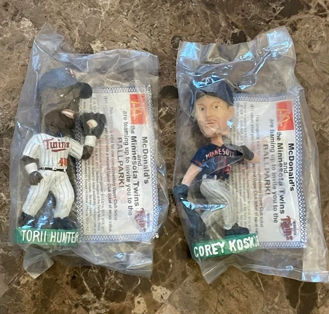 Torii Hunter & Corey Koskie Minnesota TWINS Mini Bobblehead LOT McDonalds 2002 Cover