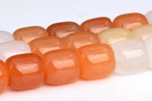 8x8MM Multicolor Orange Jade Round Tube AAA Natural Gemstone Loose Beads - Picture 1 of 3