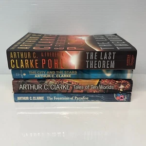 4x Arthur C. Clarke Paperback Bundle Lot Book Science Fiction Frederick Pohl - Picture 1 of 5