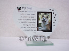 My Dog - Inspirational Poem, Candle And Photo Holder Glass Memorial Plaque