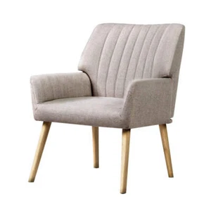 Artiss Armchair Fabric Beige Sebastini - Picture 1 of 7