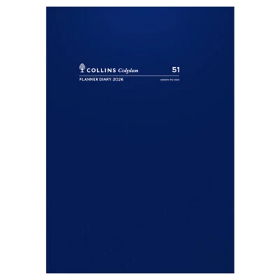 2026 Collins Colplan A4 Planner Diary Month to View MTV Grid Blue #51 51.C59 - image 1 of 4