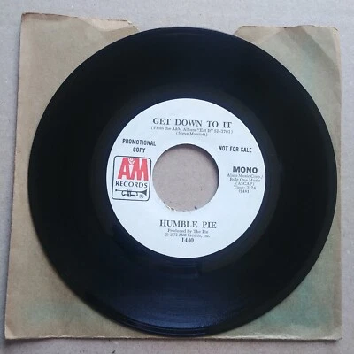 HUMBLE PIE Get Down To It ПРОМО 45 7 «POP BLUES ROCK запись виниловые пластинки РЕДКАЯ - Изображение 1 из 2