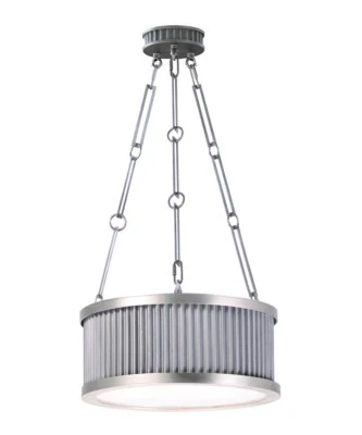 Ruffle 13"W 3-Light Pendant Light Fixture Weathered Zinc and Satin Nickel Finish - Image 1 of 3