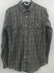 Brixton Men's Medium Plaid Button Down Long Sleeve Shirt - Picture 1 of 2