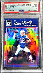2016 Panini Donruss Optic Silver Holo Prizm Refractor Tom Brady SP PSA 9 Mint 12 - Picture 1 of 3