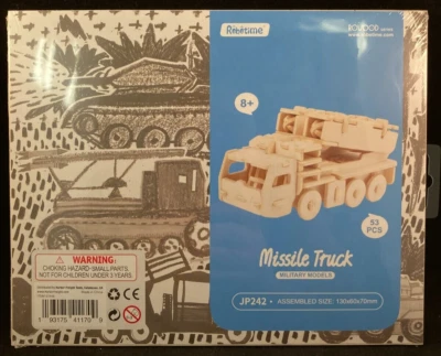 Robotime - Missile Truck - Military Models - 53 Pieces - 3D Wooden Puzzle - Image 1 of 3