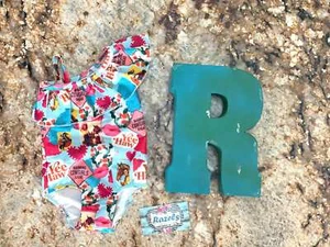 Cowgirl Swimsuit Girls Ruffle Swimsuit Western Girls YEEHAW Western 1 piece - Picture 1 of 4