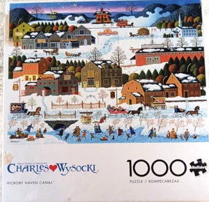 Hickory Haven Canal 1000 Piece Jigsaw Puzzle Charles Wysocki & Poster by Buffalo - Picture 1 of 4