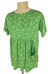 Gudrun Sjoden Damen T-Shirt grün Blumenmuster Kurzarm Oberteil Größe M - Bild 1 von 11