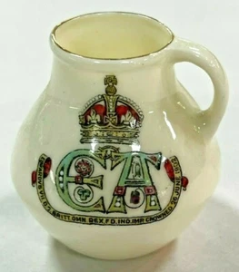 W.H. GOSS KING EDWARD VII CORONATION 1902 MINIATURE MODEL OLD JUG - Picture 1 of 3