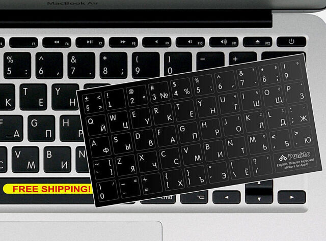 Pegatinas de teclado con 2PCS Pegatina de teclado universal Fondo morado  con letras blancas Letras de teclado Pegatinas de repuesto para computadora