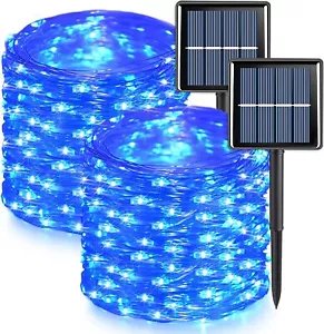 2PACK LED Solar String Lights Waterproof Copper Wire Fairy Outdoor Garden Party - Picture 1 of 9
