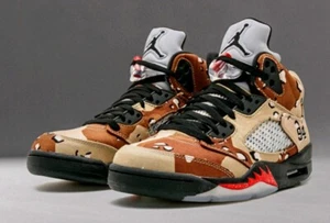 Size 10 - Nike Supreme x Air Jordan 5 Retro Desert Camo - Picture 1 of 11
