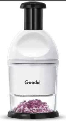 Geedel Food Chopper, Easy to Clean Manual Hand Chopper Dicer, Slap Press Chopper - Image 1 of 4