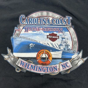CAROLINA COAST HARLEY DAVIDSON USS NORTH CAROLINA BB 55 T SHIRT YOUTH SIZE S - Picture 1 of 14