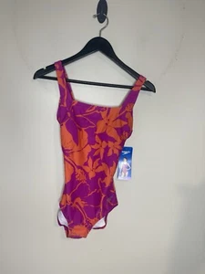 Traje de baño Speedo fucsia rosa coral naranja XS para mujer de una pieza - Imagen 1 de 5