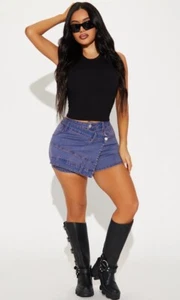Fashion Nova Denim Jean Skort - Picture 1 of 5