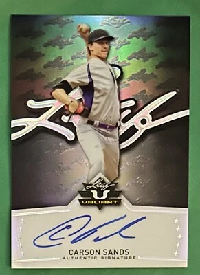2014 Leaf Valiant Black Prismatic Auto /5 Carson Sands #BA-CS1 - Image 1 of 2