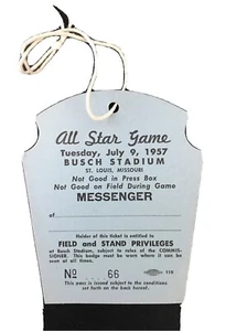 1957 All-Star GM Pass Ticket Al Kaline MVP Bunning WP/Hits: Mantle/Aaron/Mays ⚾️ - Picture 1 of 4
