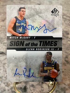 2014-15 SP Authentic MITCH MCGARY & GLENN ROBINSON III Michigan Dual Autograph!