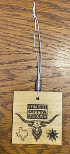 Wood Laser Engraved and Cut Texas Themed Car Air Freshener - Picture 1 of 4