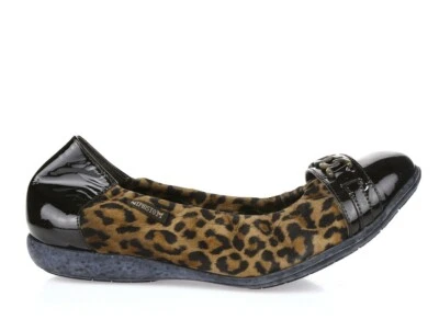 Mephisto Mujer Cuero Marrón Oscuro Estampado Leopardo Gorra Puntera Ballet Planos Talla 6.5 Foto 1 de 4