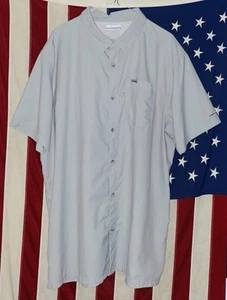 Columbia PFG Short Sleeve Shirt XL Mens Gray Omni Shade Cast Vented Fishing NWOT - Picture 1 of 2