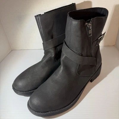 Women’s Brash Drash Black Moto Chunky Combat Boots Size 9 1/2 - NEW! - Image 1 of 4