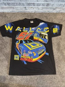 Vintage Kenny Wallace Square D Racing Nascar Black Multi Color T Shirt Size XL - Picture 1 of 7