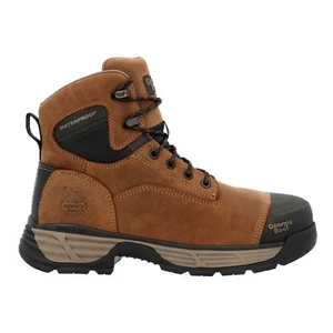 Georgia Boots Durablend Edge 6 Inch Alloy Toe Work Mens Brown Work Safety Shoes - Picture 1 of 5