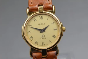 Vintage Gucci 3400FL F L gold plated Dial Brown Quartz Women's Watch Swiss Made - Picture 1 of 11