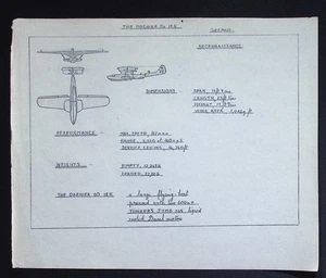 Original WWII Aircraft Recognition Drawing  Dornier Do 18K German Reconnaissance - Picture 1 of 3