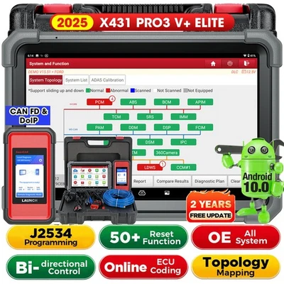 LAUNCH X431 PRO3 V+ Elite Scanner Diagnostic J2534 Programma Carte Topologique - Image 1 of 4