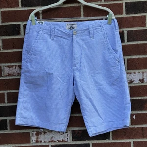 EXPRESS mens stripe chino casual walking shorts size 32 Classic blue white NWT - Picture 1 of 8