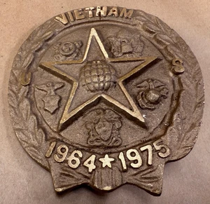 Vintage Messing Bronze US Vietnam Veteran 1964 - 1975 Grabmal Denkmal - Bild 1 von 9