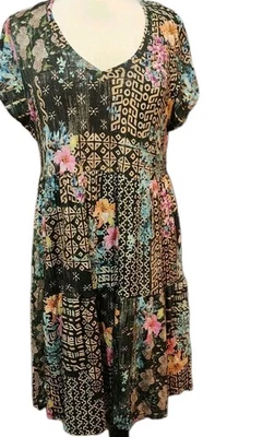 Johnny Was Weller Tiered Hem Bamboo Dress Size Medium EUC  - Image 1 of 4