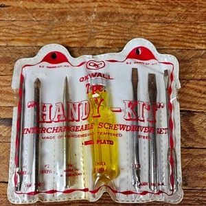 Vintage Oxwall Tool Set Interchangeable Screwdriver 7pc 0 #4075 "Handy-Kit" USA - Picture 1 of 9