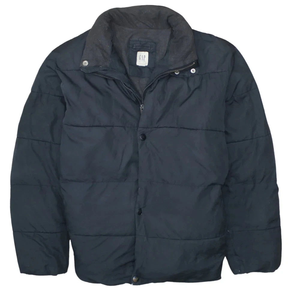 Gap 90's Plain Full Zip Up Puffer Jacket XXLarge (2XL) Black - Image 1 of 4