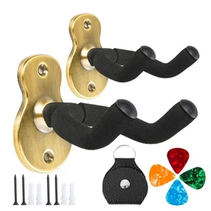 Guitar Wall Mount Hangers 2 Pack, Bass & Acoustic Guitar Hanger Wall Hook Hol... - Picture 1 of 7