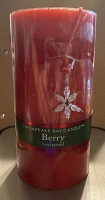 Chesapeake Bay Round Pillar Candle Hand Poured Berry Single Wick 3"x6" - image 1 of 2