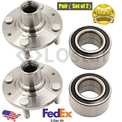 Pair(2) Front Wheel Hub & Bearing Set Fits 02-05 Mitsubishi Lancer 00-02 Mirage - Изображение 1 из 4