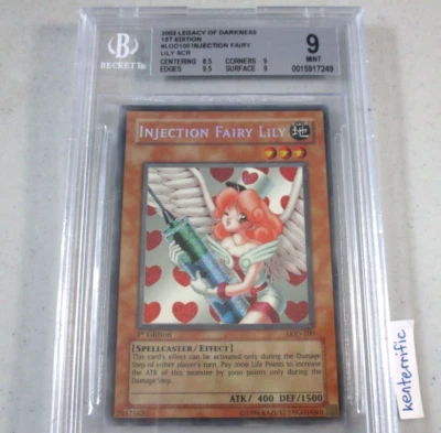 BGS 9 Injection Fairy Lily LOD-100 1st Edition Secret Rare English YuGiOh - Image 1 of 4