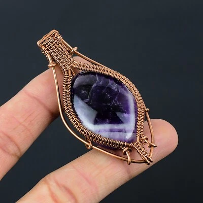 Beautiful Amethyst Gemstone Handmade Copper Wire Pendant Jewelry CCP-054 - Image 1 of 4