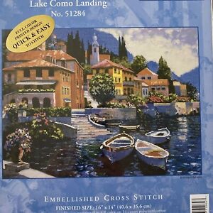 Candamar Designs Counted Cross Stitch Kit 51284 Lake Como Landing Italy New NWT