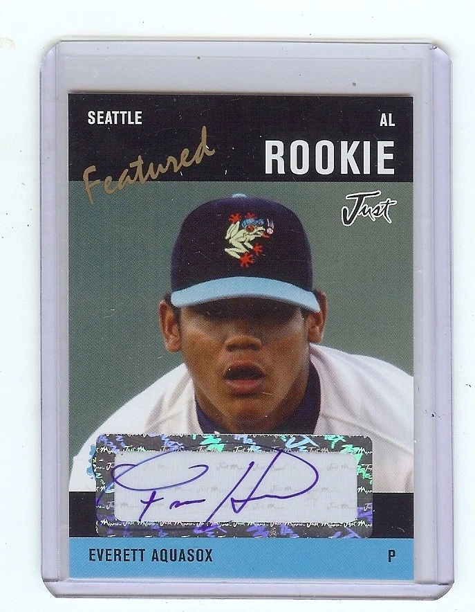 FELIX HERNANDEZ 2004 *BLACK* Just Featured ROOKIE AquaSox Certified AUTOGRAPH RC - Image 1 of 1