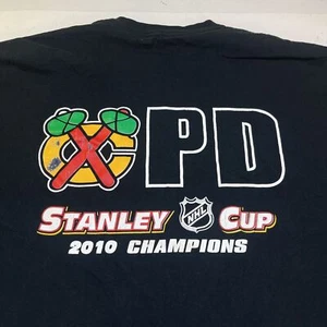 CHICAGO BLACKHAWKS CPD NHL HOCKEY POLICE DEPT STANLEY CUP TEE T SHIRT Mens XXL  - Picture 1 of 4