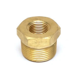 1 inch Male to 1/2 Female Npt Reducer Pipe Bushing brass fitting Water Oil Fuel - Picture 1 of 7