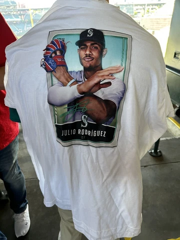 2023 Seattle Mariners Julio Rodriguez Card Show T-Shirt Shirt SGA 7/18/23 New XL Cover