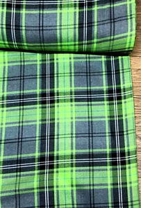 1 Mtr PolyViscose Green Grey Tartan Plaid Check Suiting Fashion Fabric 58”Wide - Picture 1 of 5